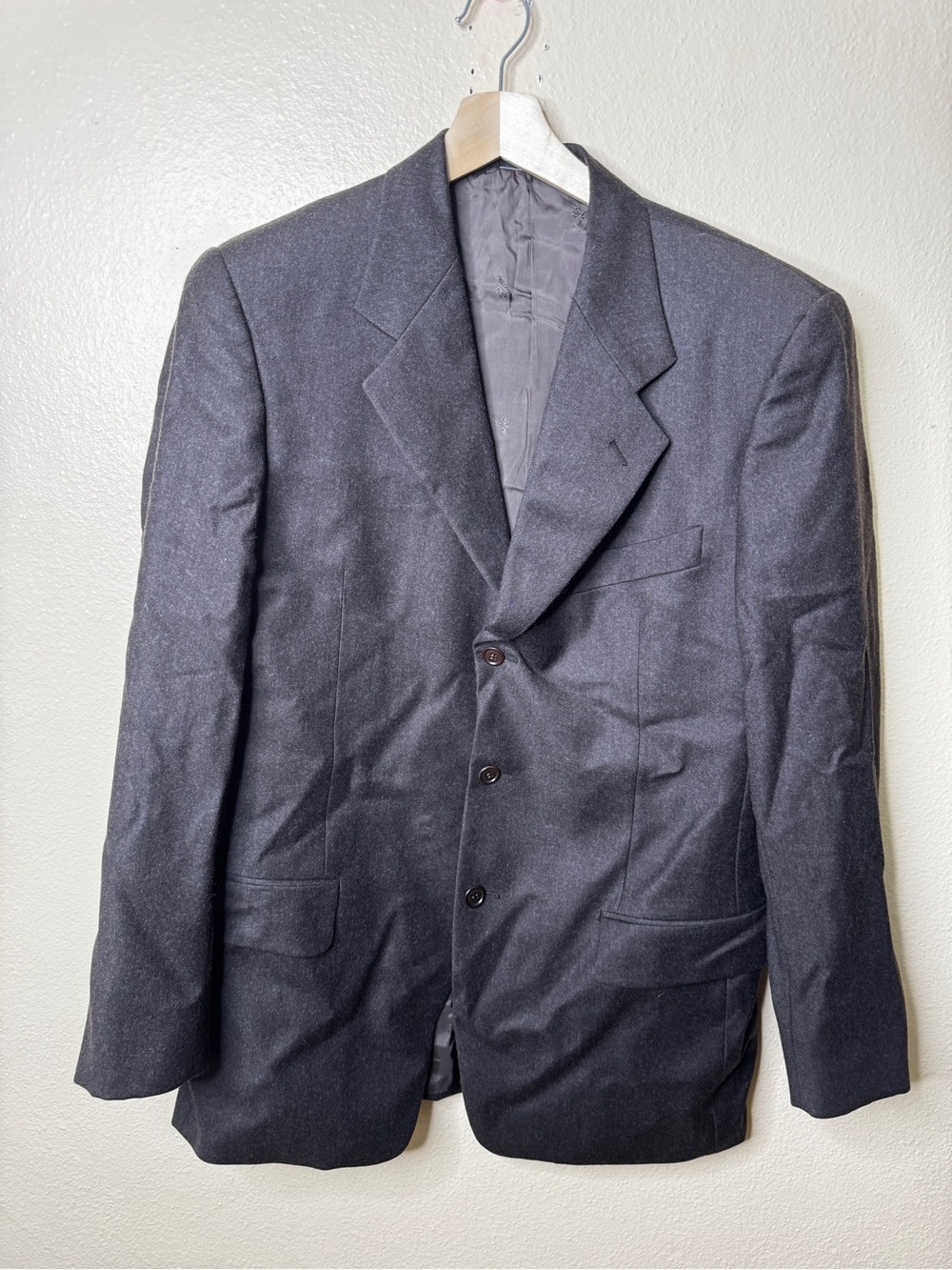 Valentino Uomo Men’s Suit Size 40 Brown Pure Virgin Wool 3-Button Two Piece